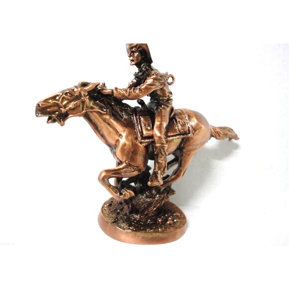 Hallmark Pony Express Horse Christmas Ornament Copper Old West Cowboy 25 Yr Box - Picture 2 of 11